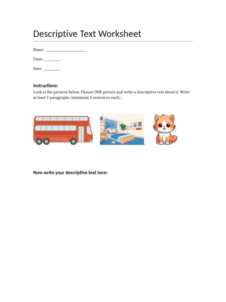 Descriptive Text Writing Exercise | PDF