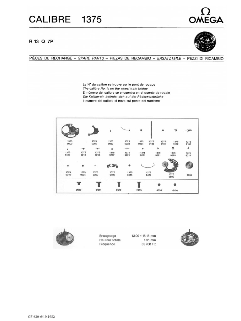 Omega - Caliber 1375 - Al - en - Es - FR - It | PDF