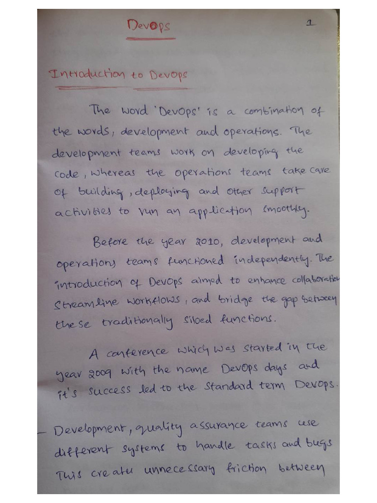 DevOps-Unit-I and II Notes | PDF