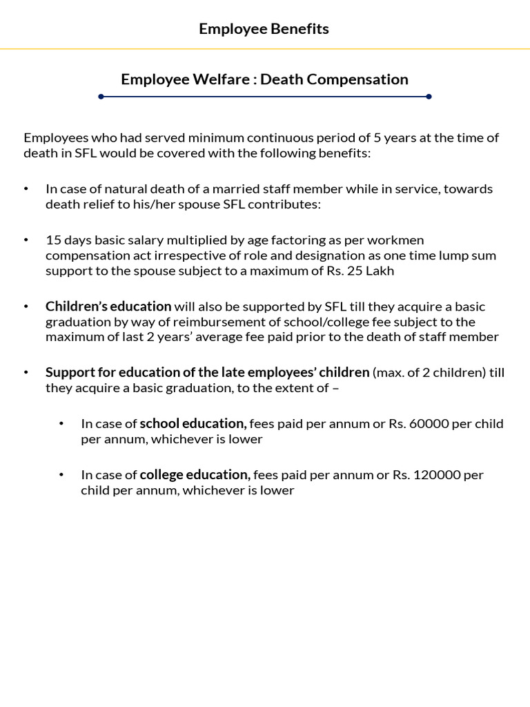 Employee Death Compensation Benefits | PDF