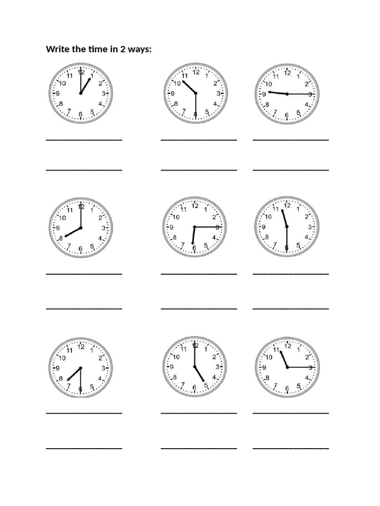 Fill in the Blanks: Time Writing | PDF