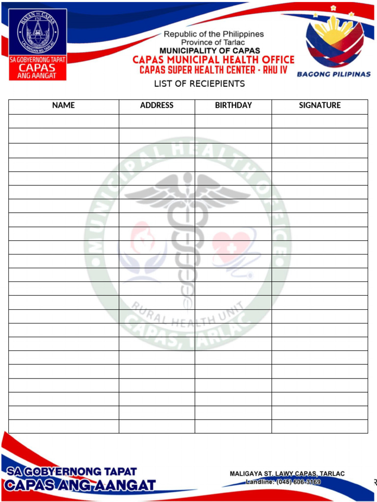 List of Recipients | PDF