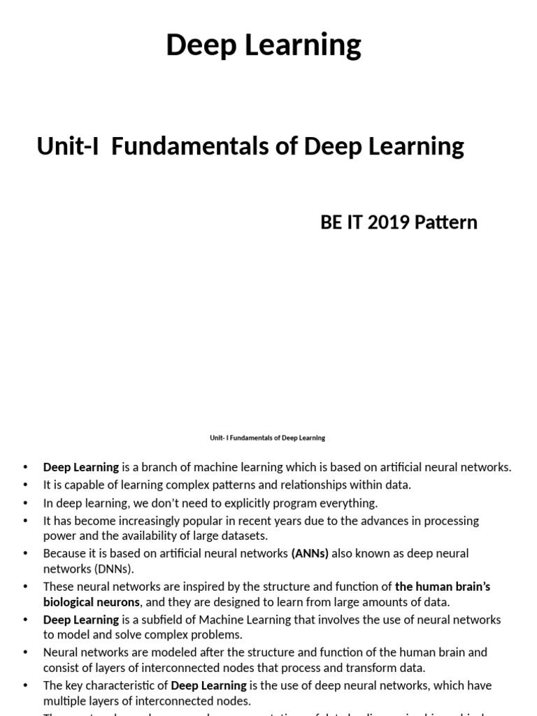 DL Unit-I (2) | PDF | Deep Learning | Neuron