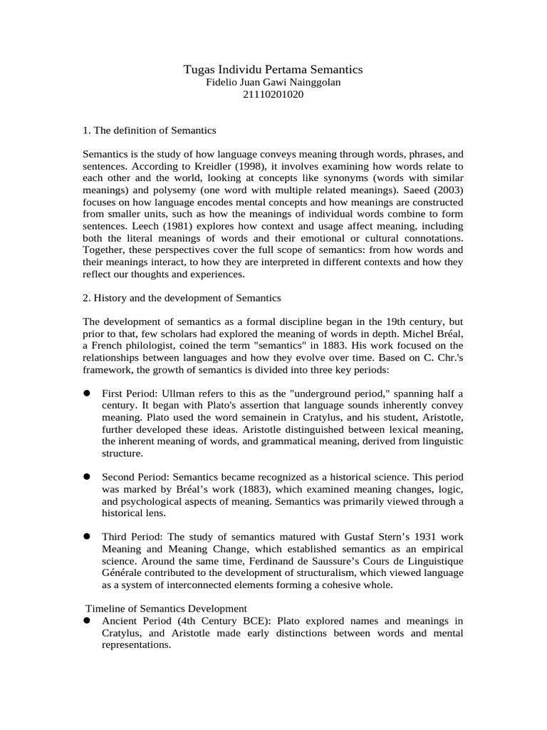 Understanding Semantics: Key Concepts | PDF | Semantics | Word