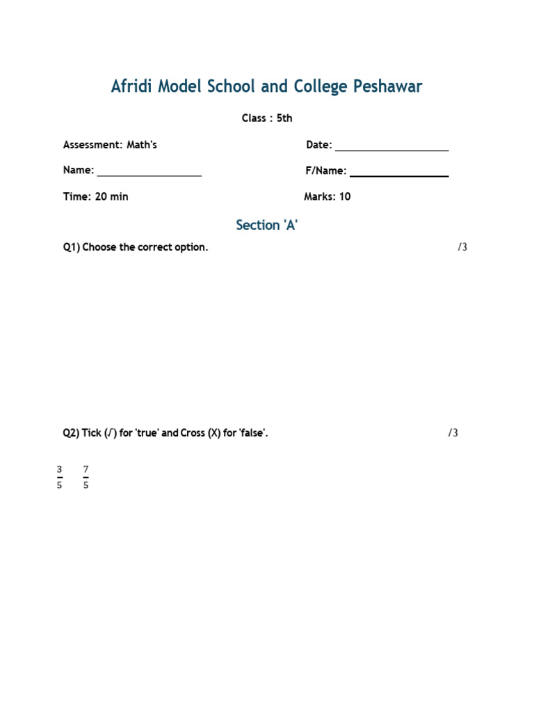 Class 5th | PDF