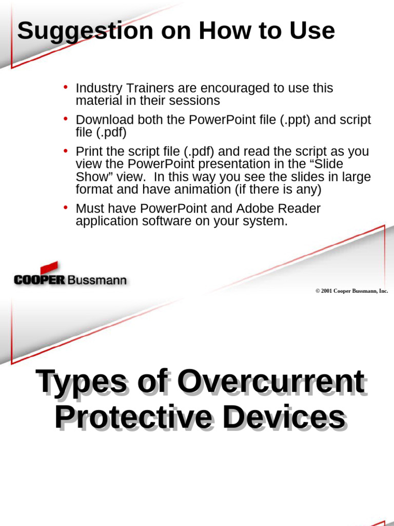 Pres03 - Types of OCPDs 2-02 | PDF | Fuse (Electrical) | Alternating ...