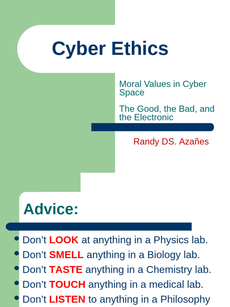 Cyber Ethics: Impact on Technology Use | PDF | Computer Network | Computing