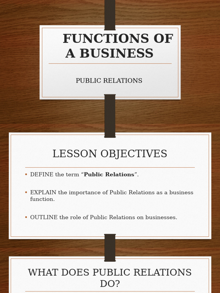 Functions of A Business Grade 9, PUBLIC RELATIONS | PDF