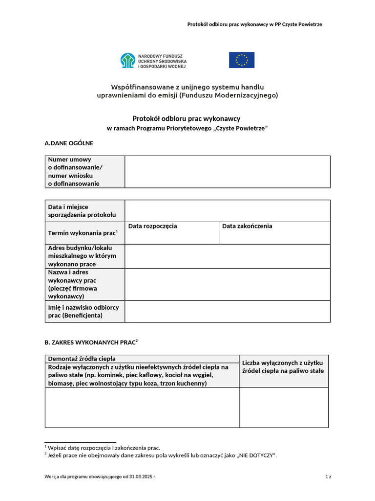 Protokol Czyste Powietrze PDF | PDF