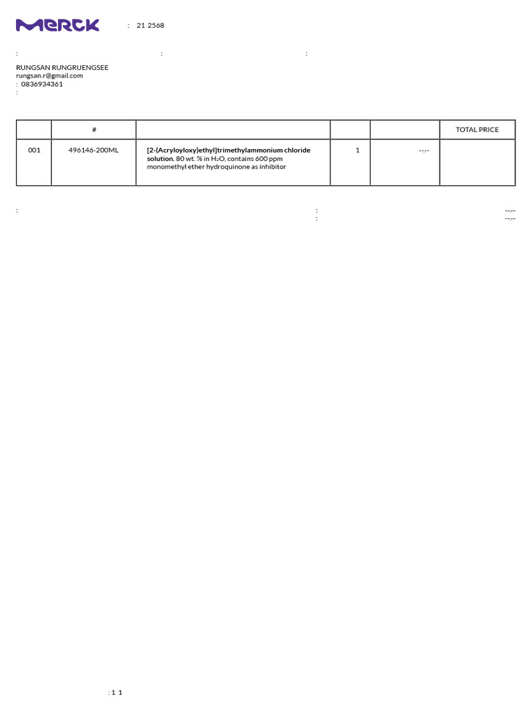 Merck Cart | PDF