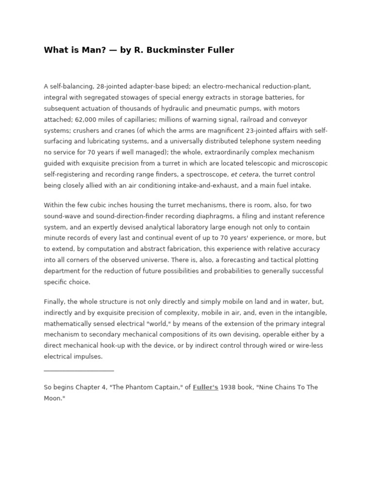 Understanding Man: A Complex Mechanism | PDF