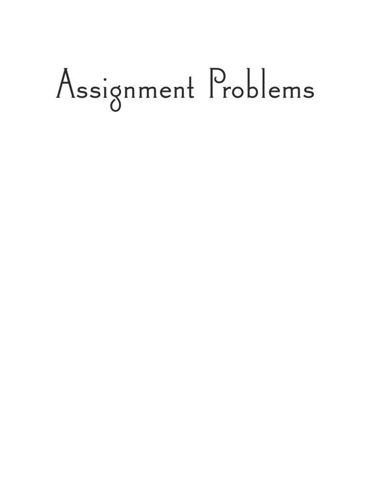 assignment problems burkard