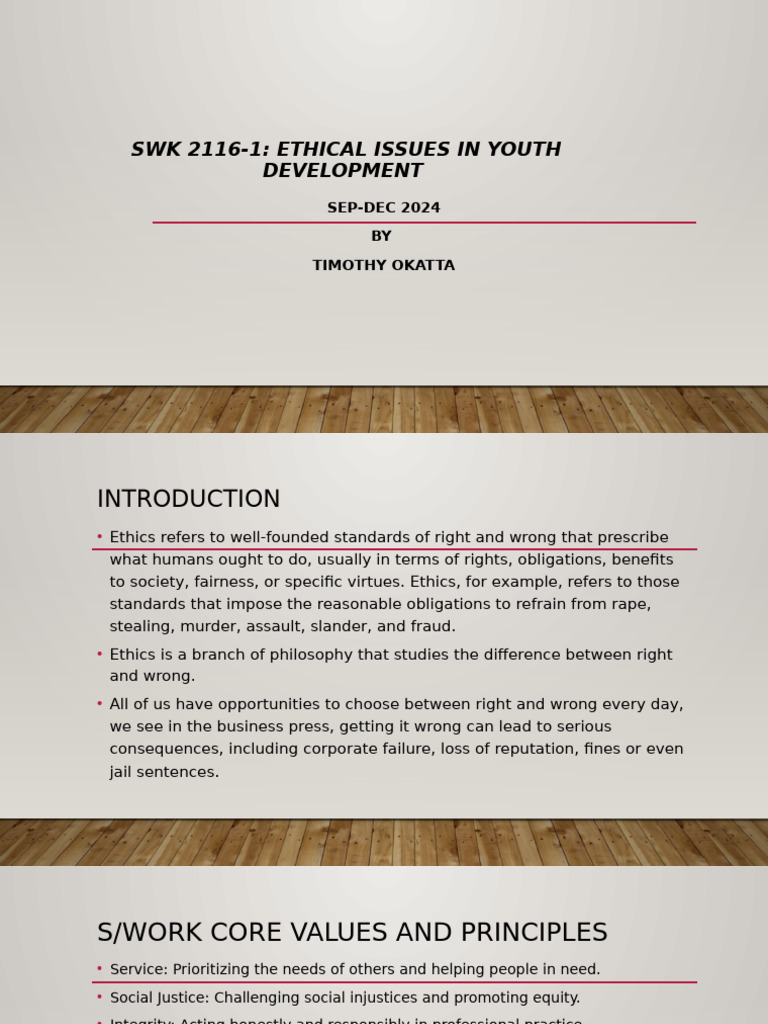 Ethical Guidelines for Youth Development | PDF | Justice | Crime & Violence