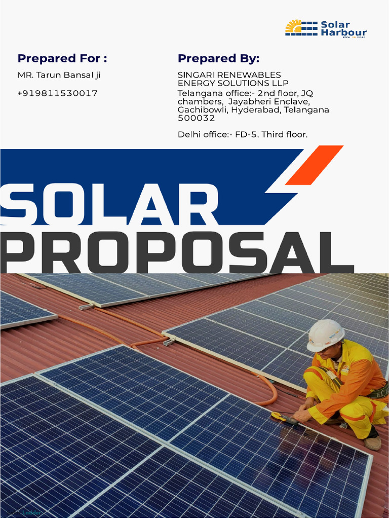 MR. Tarun Bansal Ji Solar Perposal | PDF | Solar Power | Renewable Energy