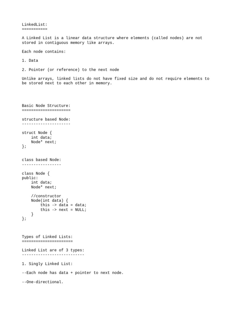 Understanding Linked Lists: Types & Operations | PDF | Pointer ...