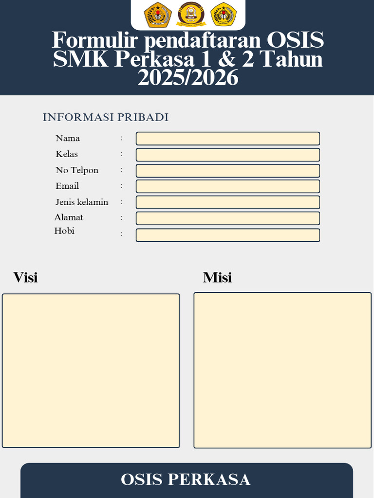 Blue and Yellow Minimalist Modern Registration Form A4 Document ...