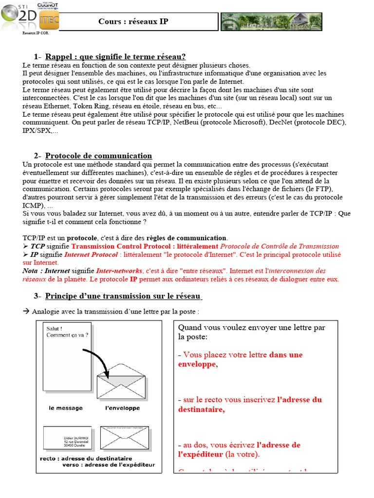 Comprendre les adresses IP et TCP/IP | PDF | Protocoles Internet ...