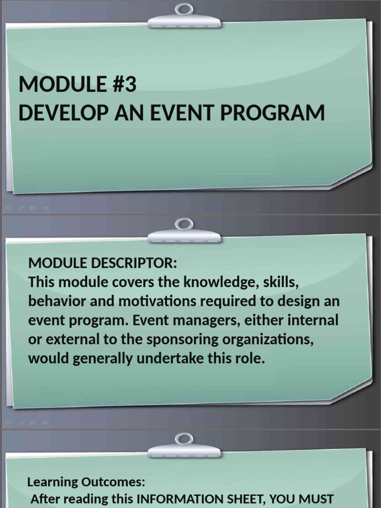 Event Program Development Guide | PDF | Sponsor (Commercial) | Focus Group