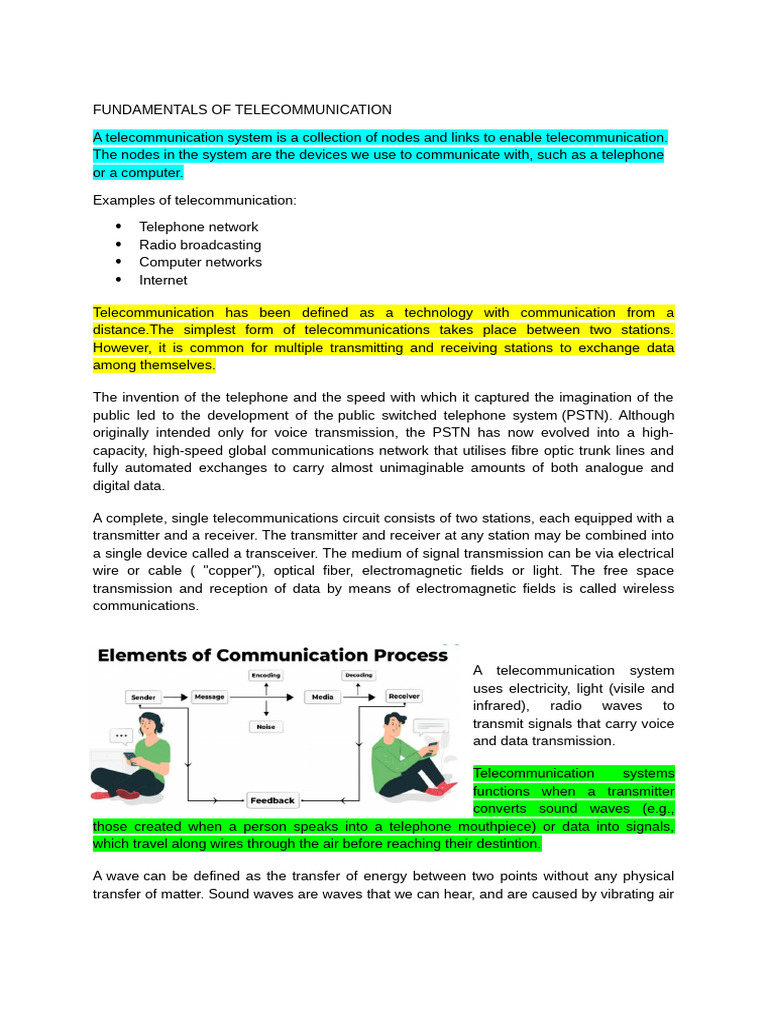Fundamentals of Telecommunication | PDF | Telecommunications ...