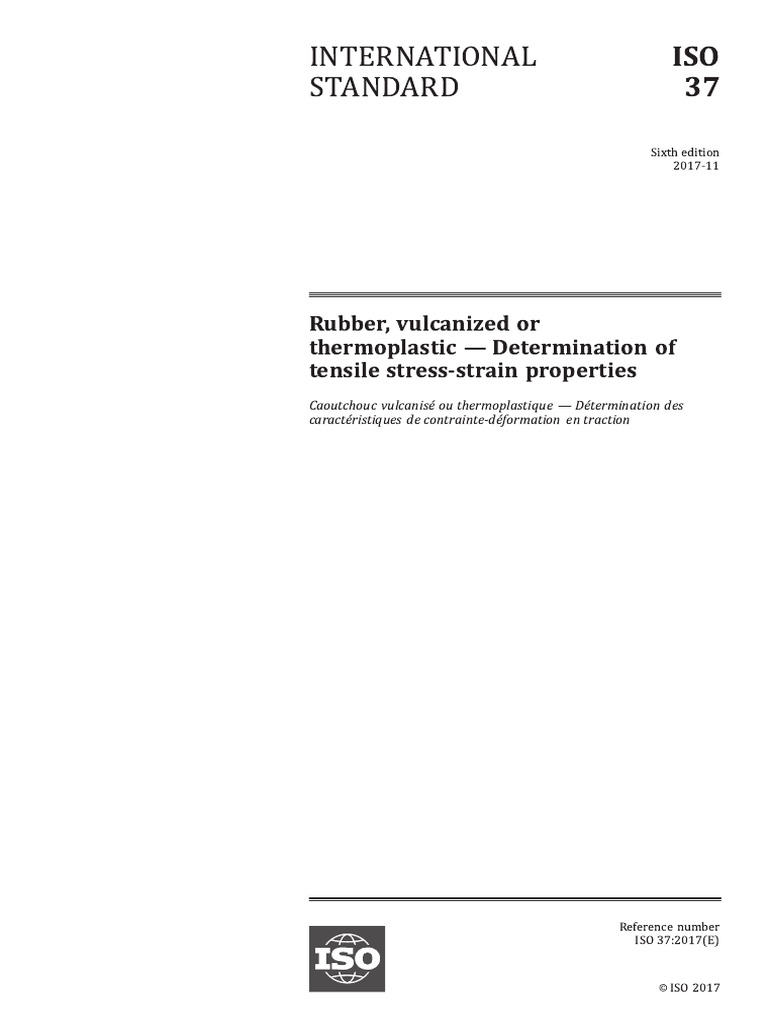 ISO 37:2017 Rubber Stress Testing | PDF | International Organization ...