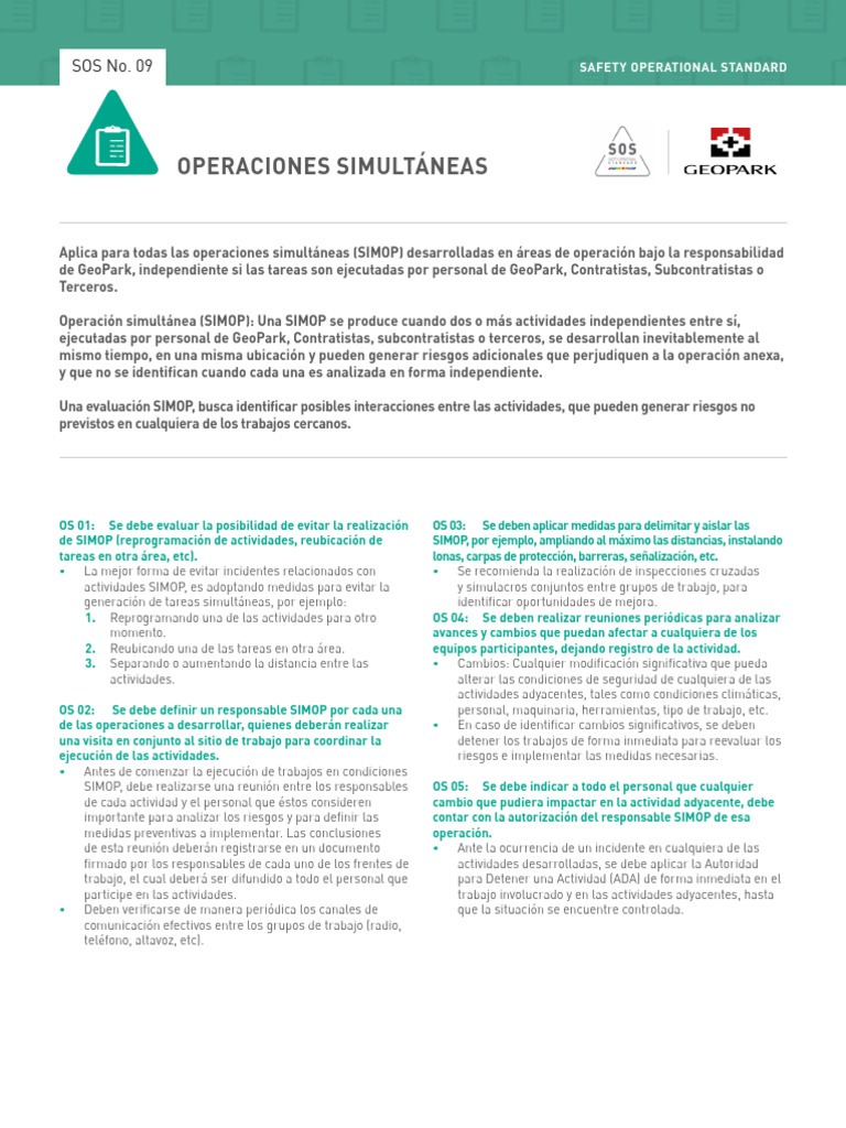 Normas para Operaciones Simultáneas | PDF
