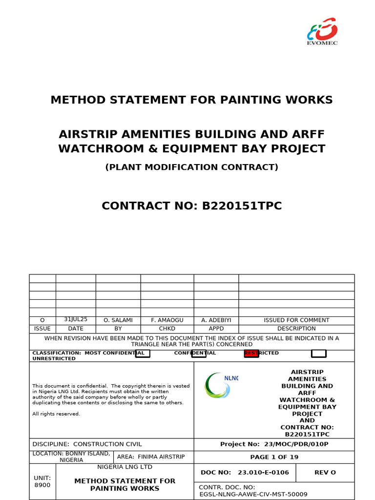 Evomec 23.010-E-0106 - o - Method Statement For Painting Works Rev Oa ...