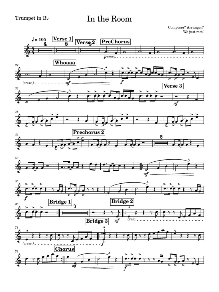 B♭ Trumpet Sheet Music Guide | PDF | Musicology | Music Theory