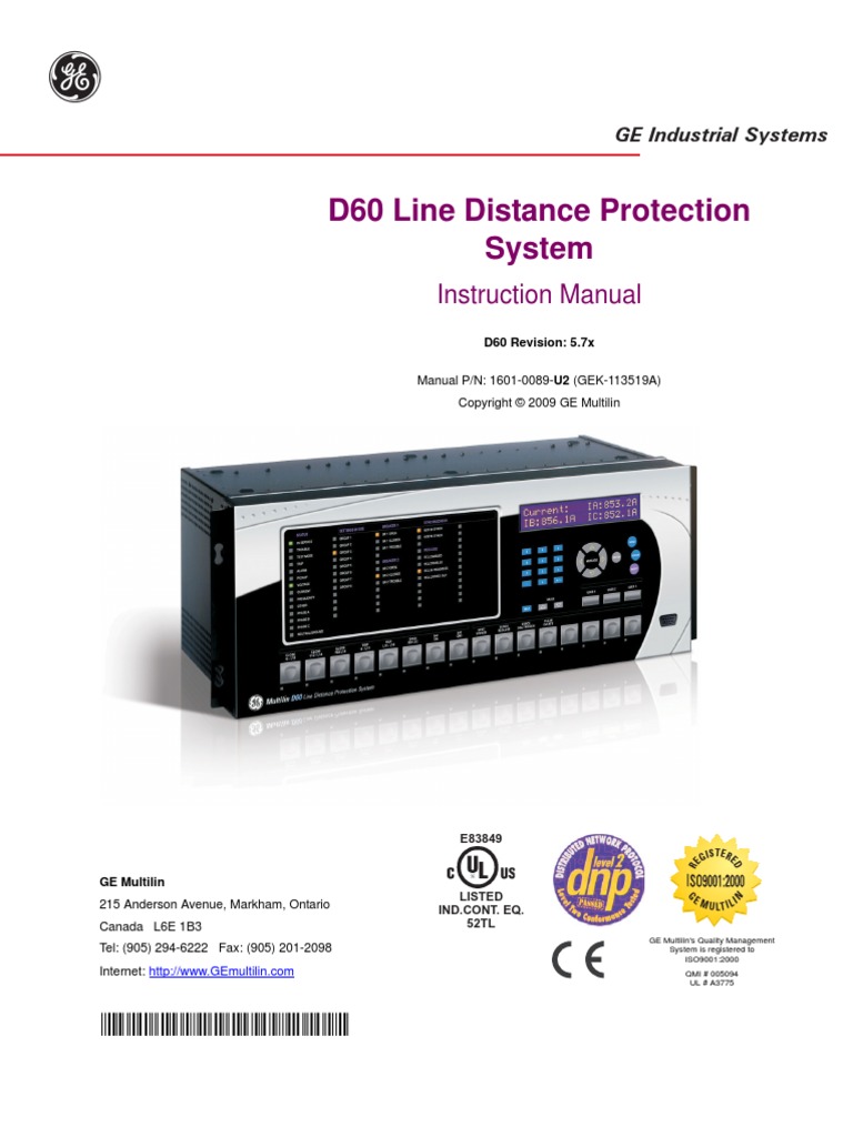 GE D60 Relay Manual Object Oriented Programming Input/Output