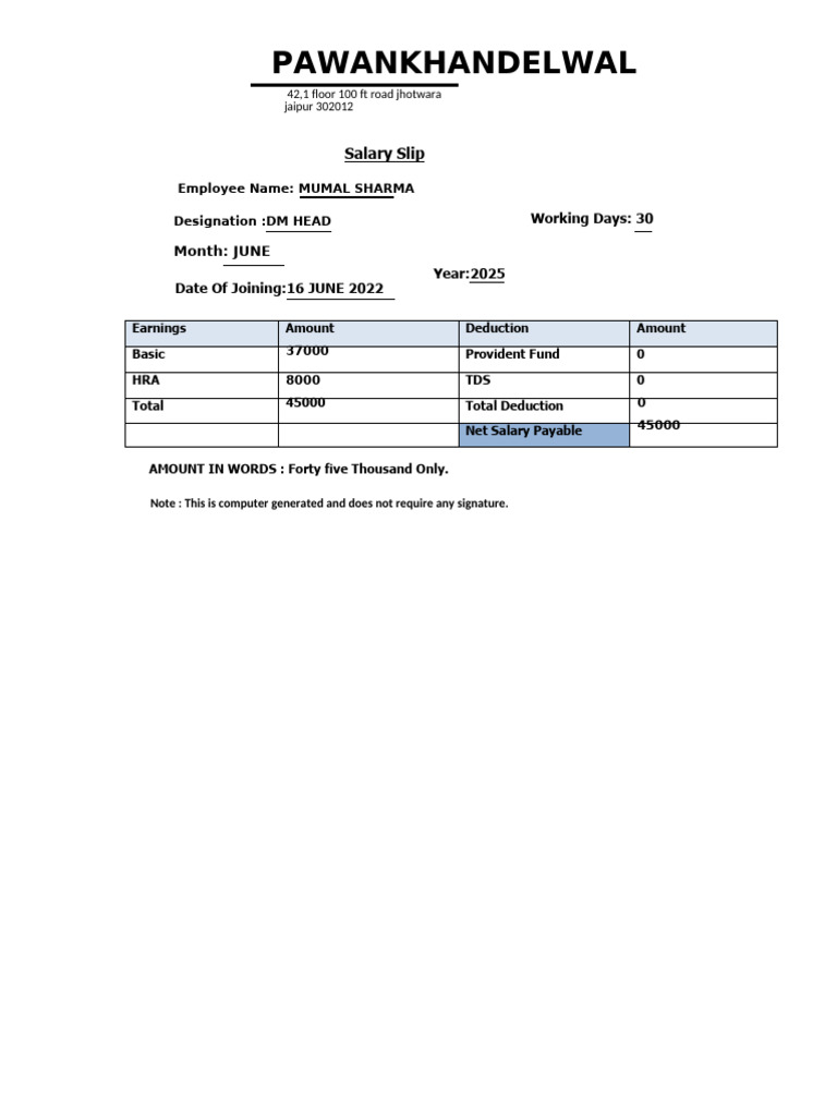 Latest Slip | PDF