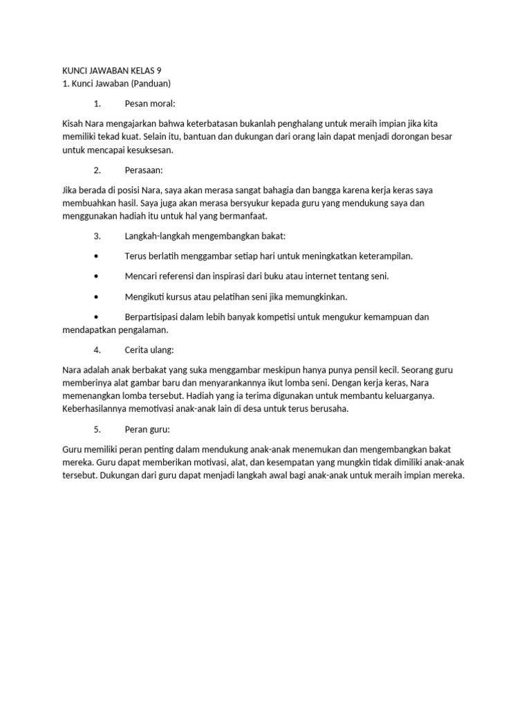 Kunci Jawaban Kelas 9 Pdf