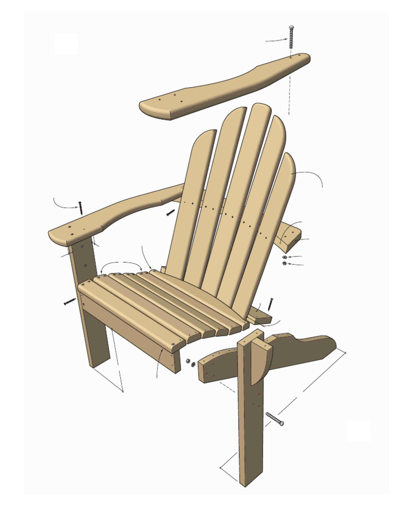 Adirondack Exploded View | PDF | Screw | Tools