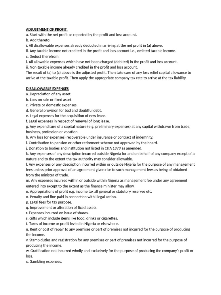 Disallowable vs Allowable Expenses Guide | PDF | Expense | Taxes