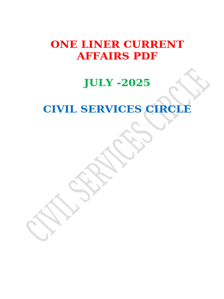 July 2025 Current Affairs Highlights | PDF | Banks