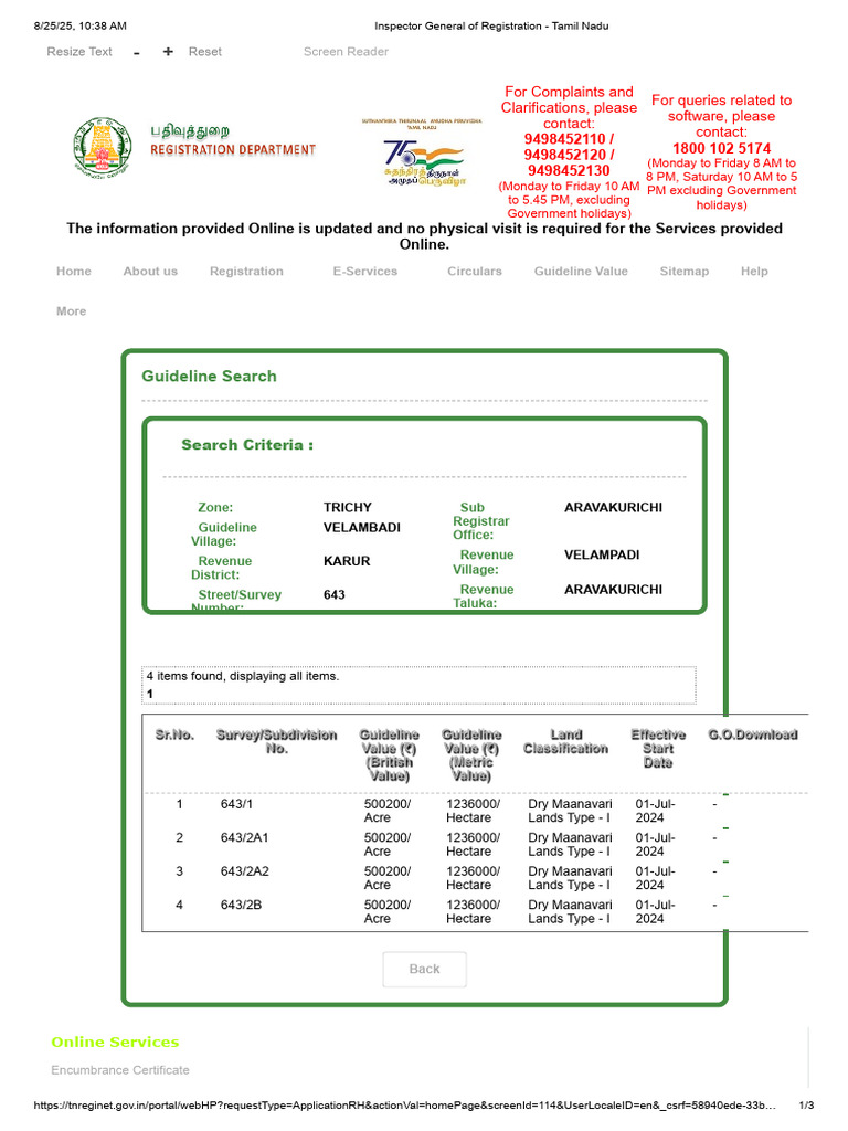 Inspector General of Registration - Tamil Nadu | PDF
