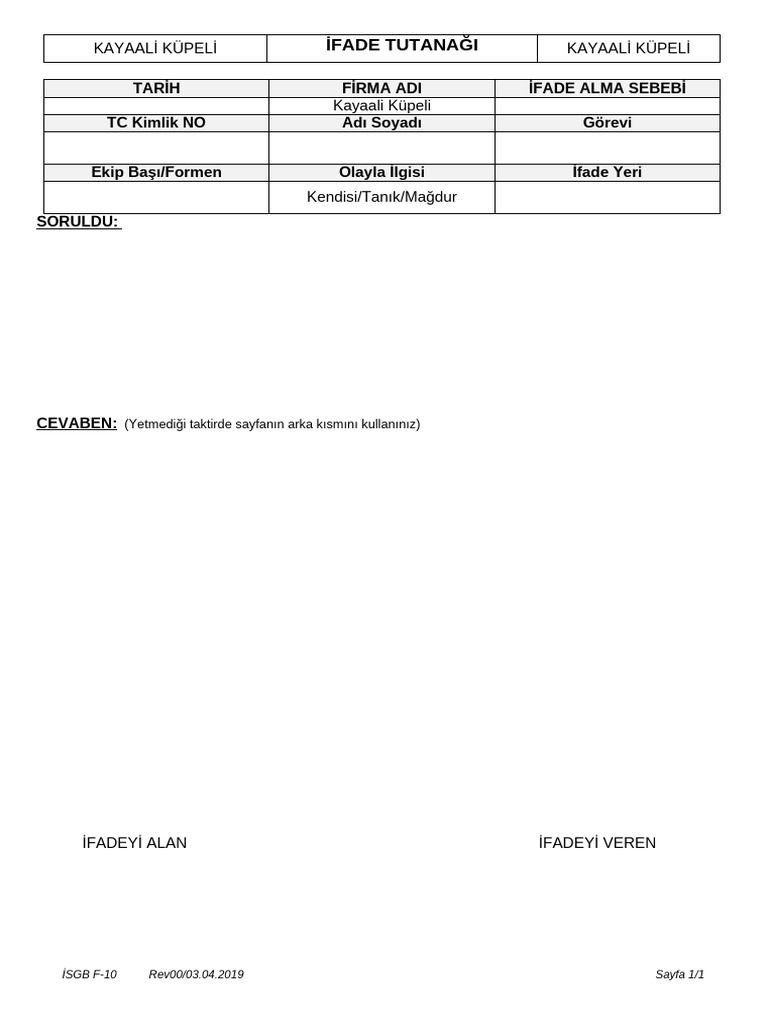 İfade Tutanağı | PDF