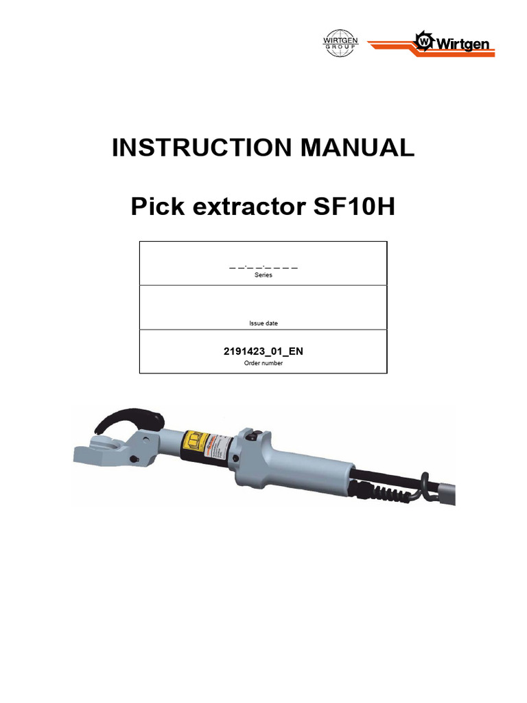 Operating Instructions for Pick Extractor | PDF | Reliability Engineering