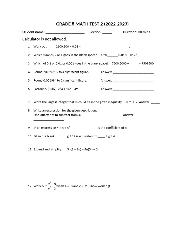 Test 2 (2) - Retest | PDF