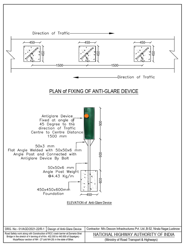Anti-Glare Device Design for NH-27 | PDF