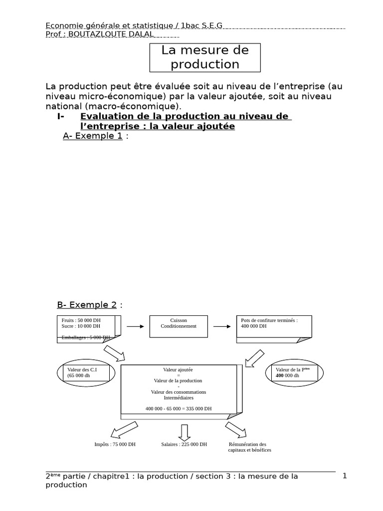 Mesure de la production et PIB | PDF | Produit intérieur brut | Valeur ...