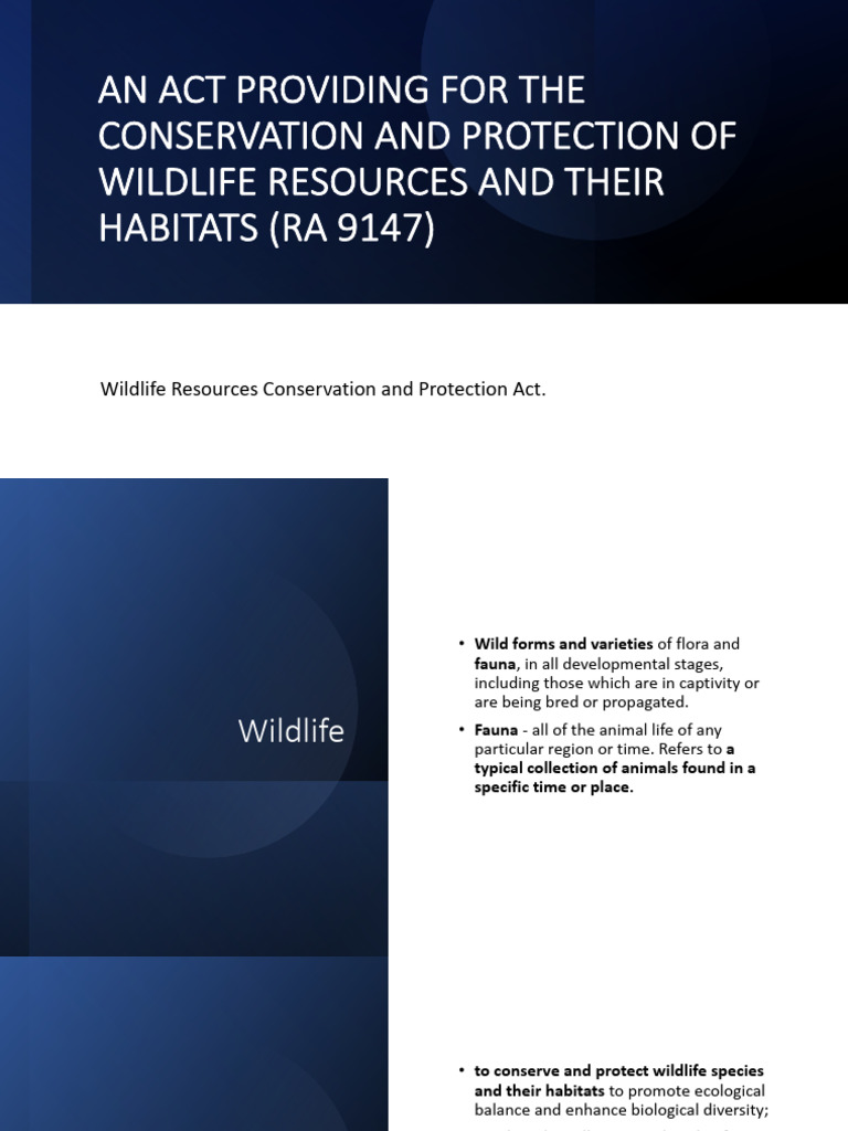 RA 9147: Wildlife Conservation Act | PDF | Endangered Species | Habitat