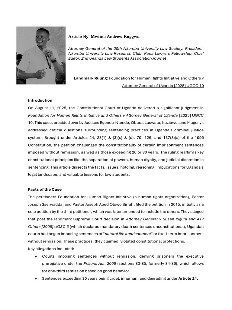 Human Rights Initiative v Attorney General | PDF | Precedent | Pardon