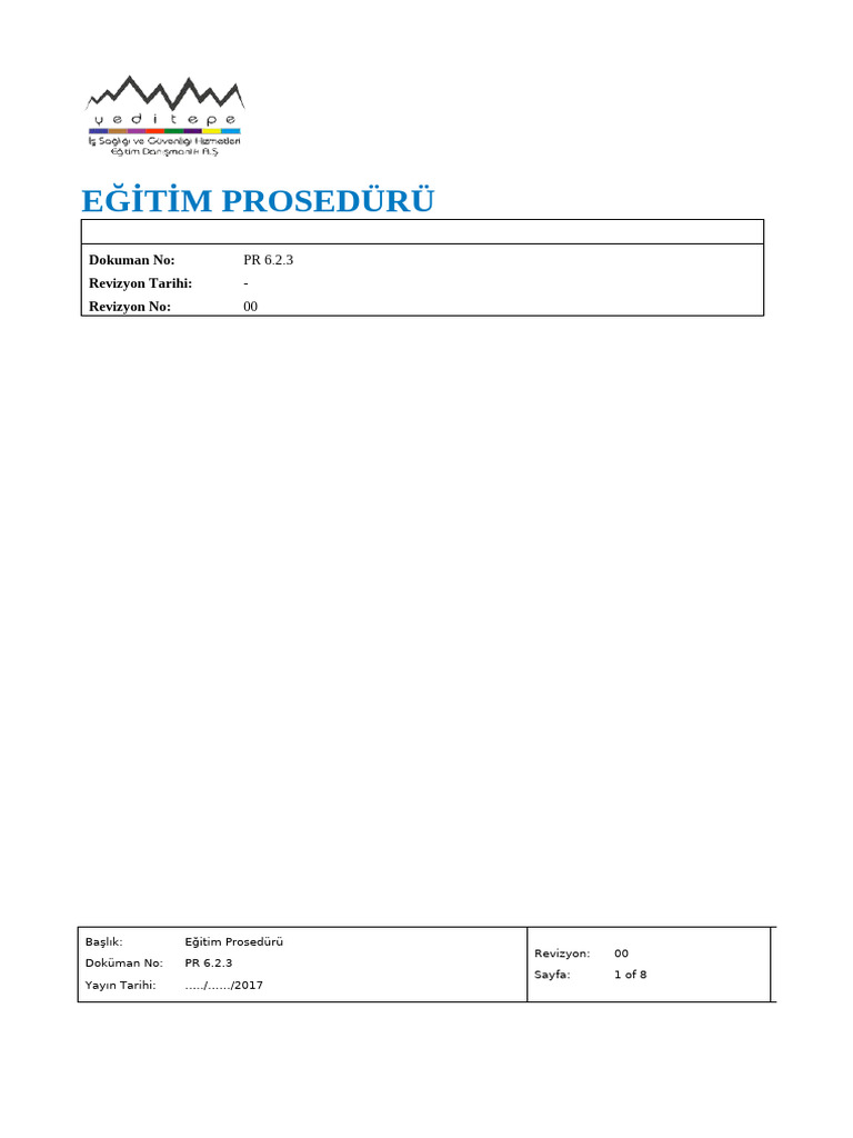 PR 6.2.3 Eğitim Prosedürü | PDF