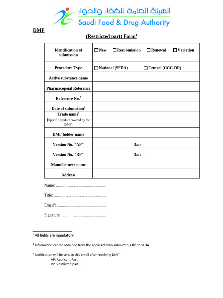 DMF Form | PDF