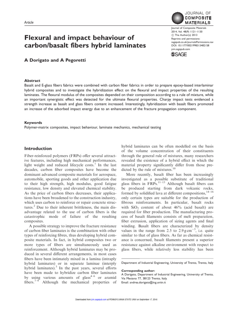Flexural and Impact Behaviour of Carbon | PDF | Composite Material ...