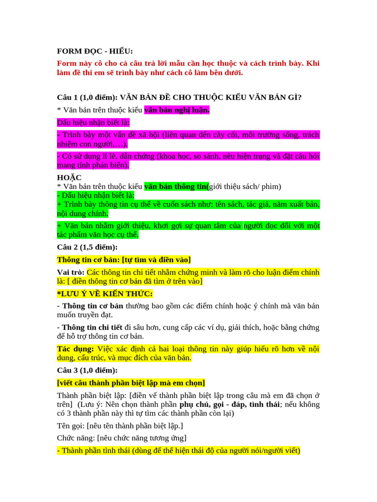 FORM ĐỀ CK | PDF