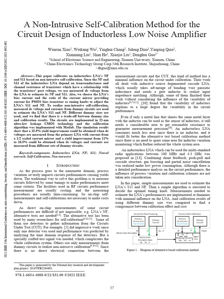A Non-Intrusive Self-Calibration Method for the Circuit Design of ...