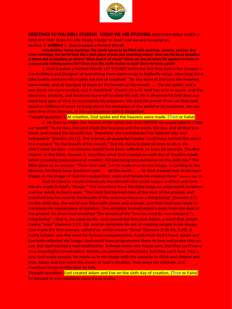 Sin's Entry and Its Impact on Creation | PDF | Satan | Genesis Creation ...