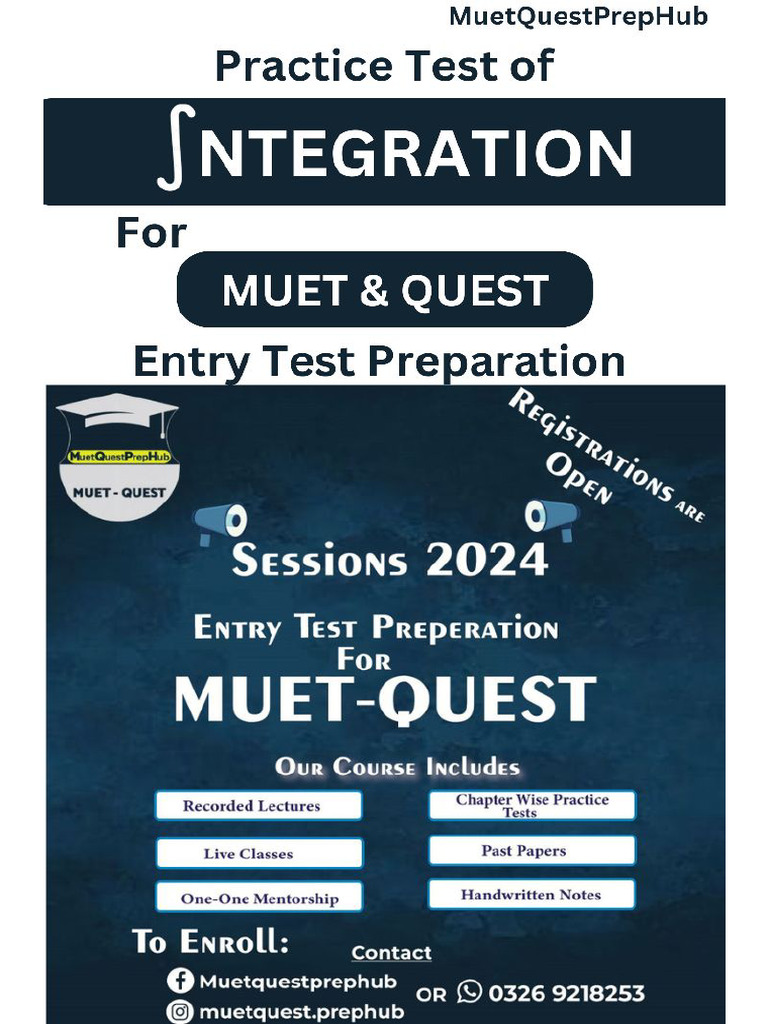 Integration Test by MuetQuestPrepHub | PDF