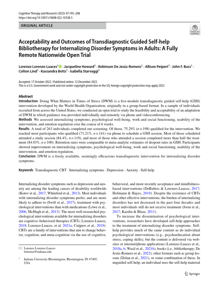 EBSCO FullText 2024 11 19 | PDF | Cognitive Behavioral Therapy ...