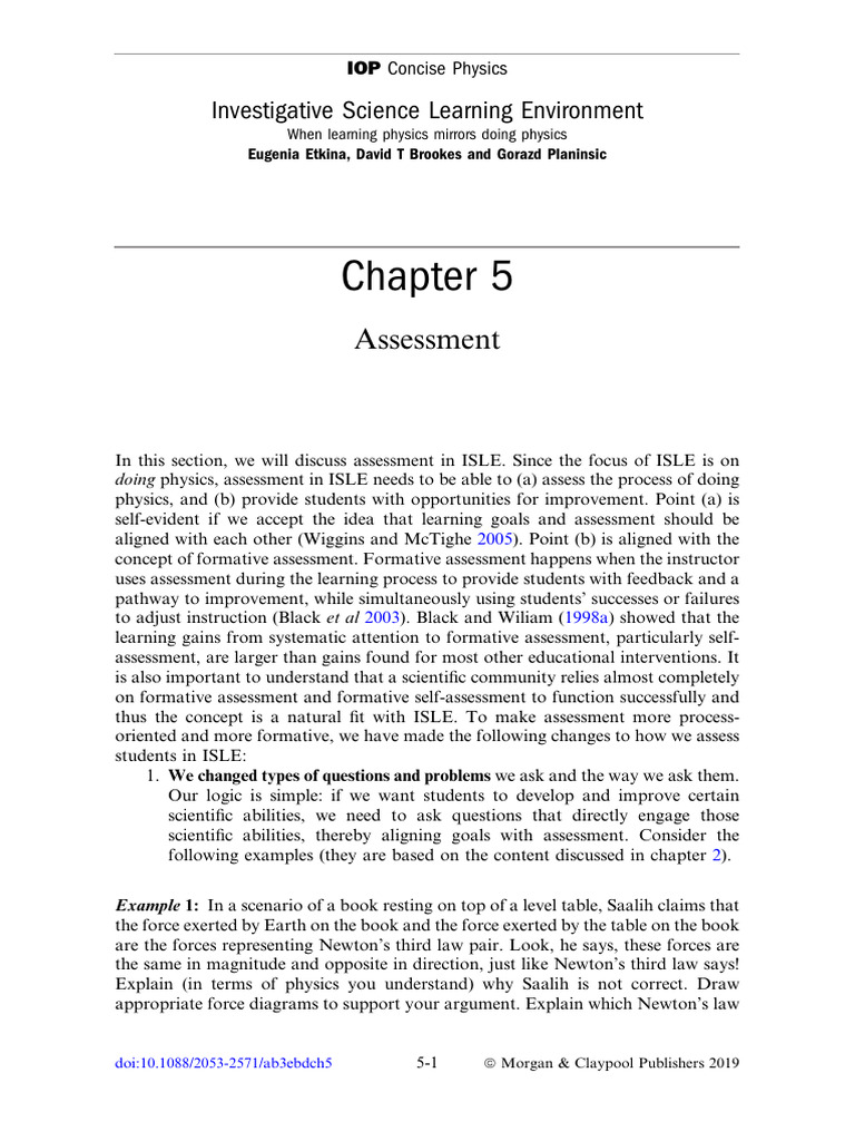 ISLE Physics Assessment Strategies | PDF | Hypothesis | Force